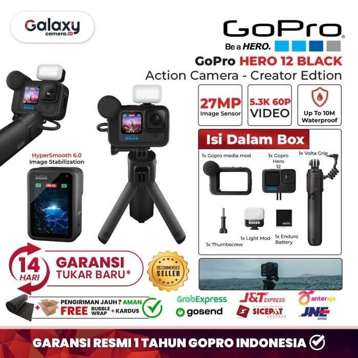 Gopro Hero 12 Black Creator Edition Action Camera Gopro Hero12 Resmi