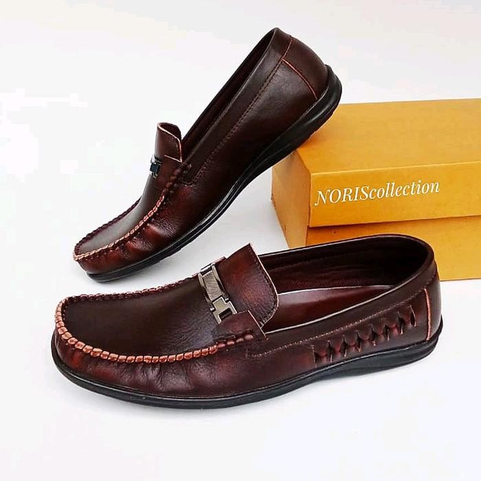 Sepatu Kasual Pria Kulit Asli Sepatu Santai Pria Kulit Asli Flat Shoes