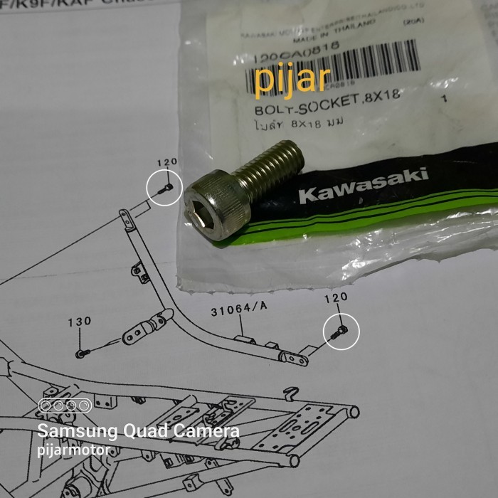 Baut 8X18 Sambungan Rangka Bawah Kawasaki Ninja 150 Rr Old New Termurah Langka