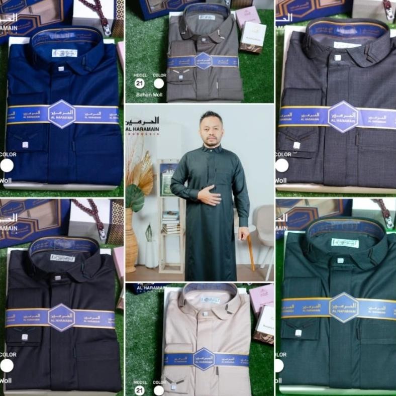 geo Al Haramain Jubah / Gas Pria Preum Woll (21) | Navy | Hitam 01