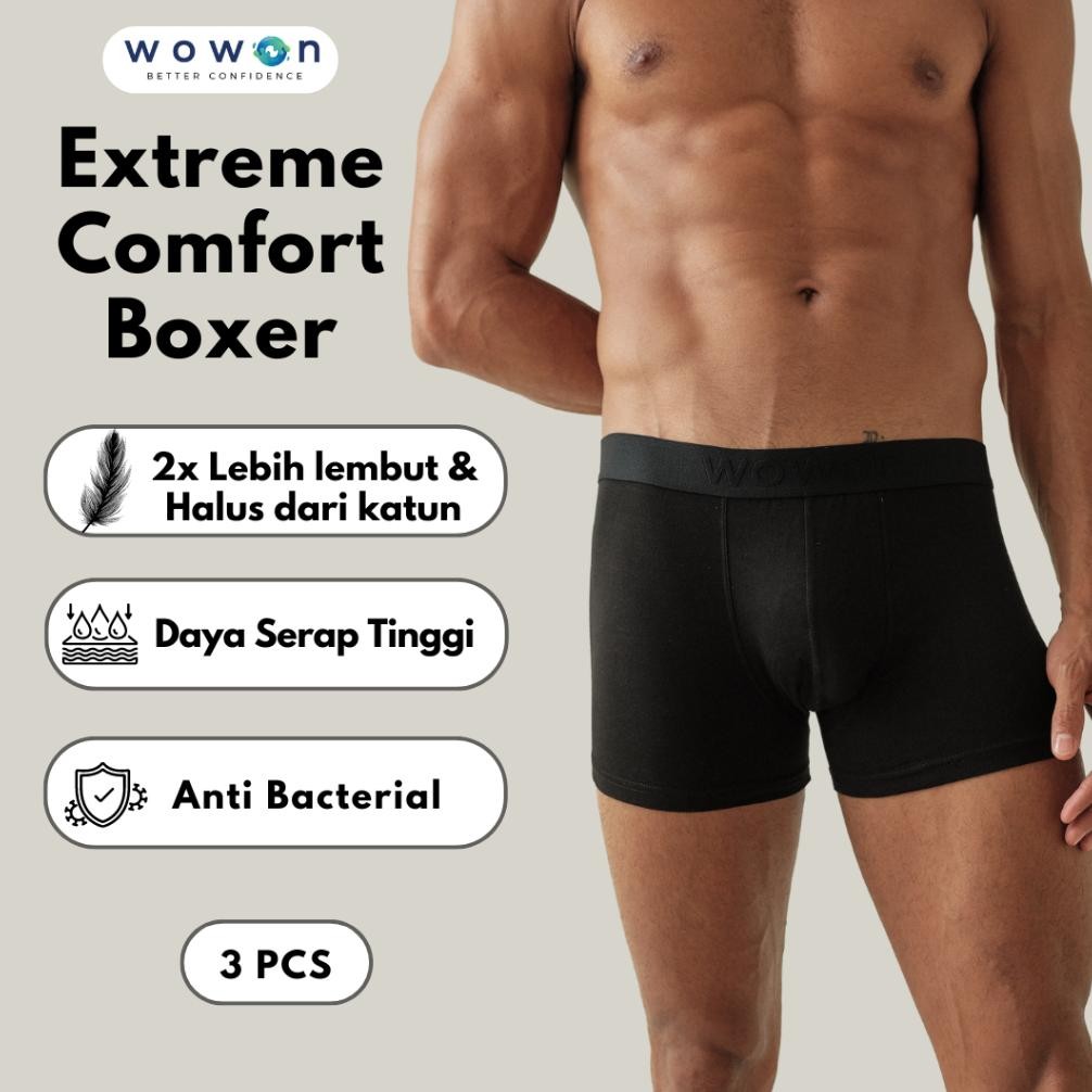 EUG WOWON MEN BOXER - CELANA DALAM PRIA - 3 PCS - EXTREME COMFORT
