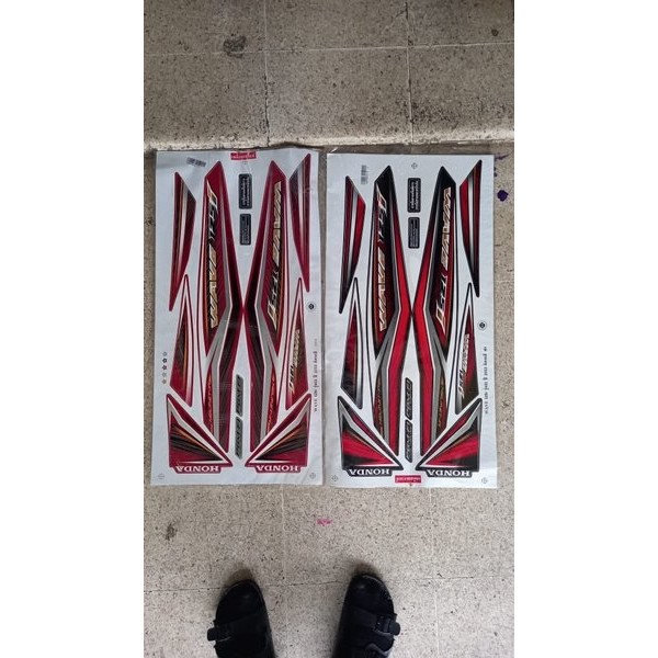 Original Impor Malaysia Thailand Wave 125 I S Supra 125 Helm In Nos Striping Stiker Full Set Bodi Li