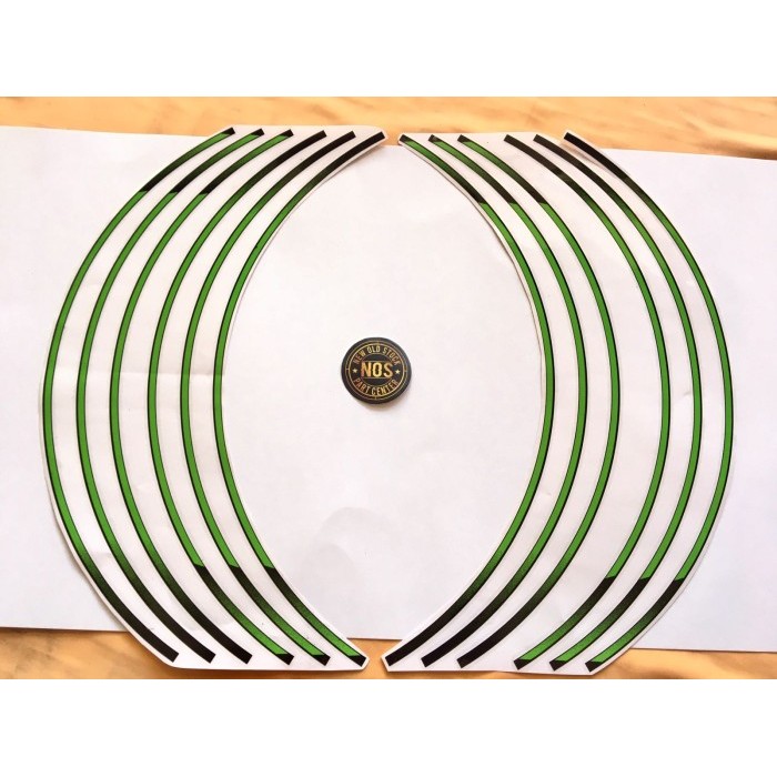 Stiker Velg Pelek Veleg Kawasaki Ninja 150 Rr Super Kips Hijau Set Termurah Langka