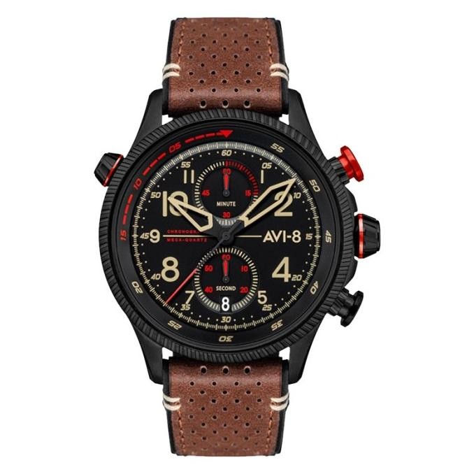 Sale Jam Tangan Pria Avi-8 Hawker Hunter Av-4080-04 Chronograph Men Black