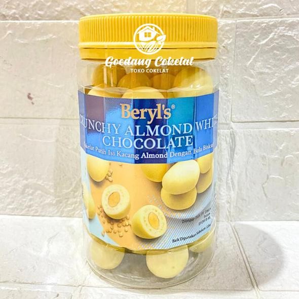 

BIG SALE BERYL'S CRUNCHY ASSORTED ALMOND GREENTEA MILK WHITE CHOCOLATE JAR 450G !!!!!