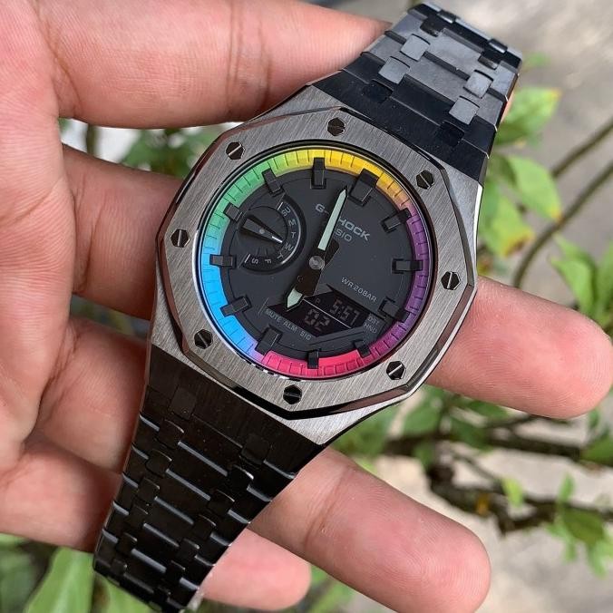 Grosir G-Shock Gshock Ga-2100 Ga2100 Rainbow List Original Gun Metal Gen3