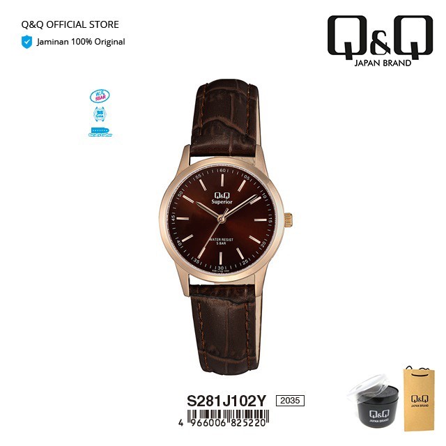 Q&Q Qnq Qq Original Jam Tangan Wanita Analog - S281 S281J Water Resist