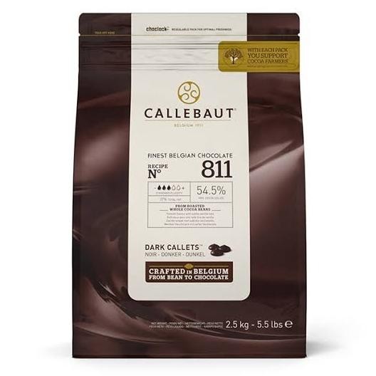 

BIG SALE CALLEBAUT DARK CHOCOLATE CALLETS BUTTON COUVERTURE 811 54.,5% 200 GR !!!!!