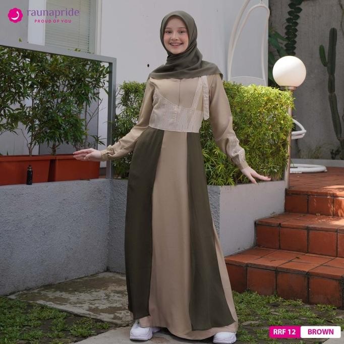 Gamis Sarimbit Rauna 12 Audy Brown Baju Wanita Muslimah Couple 2023 Lapakcitra30