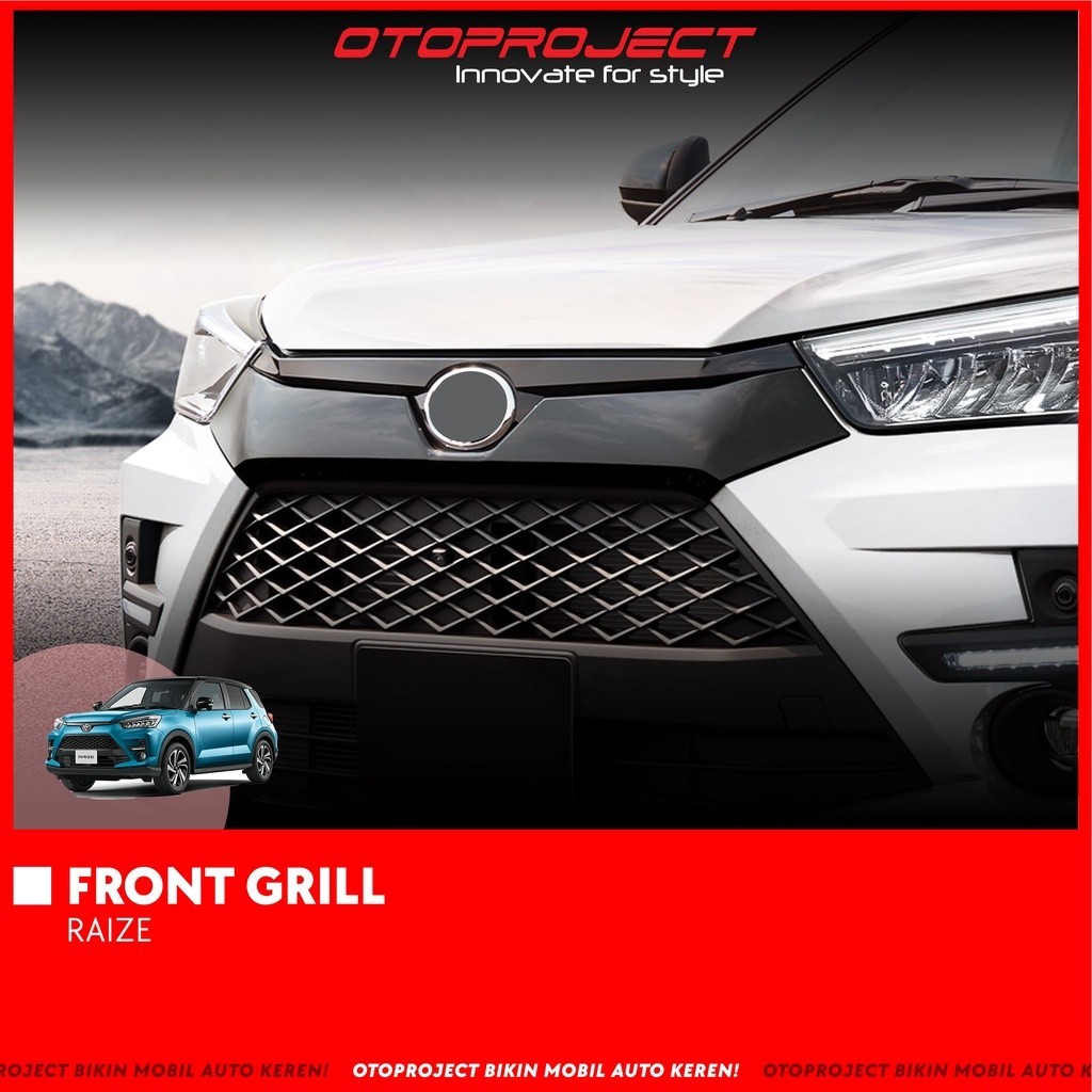Otoproject - Front Grill Raize V1 Glossy Black | Grill Depan Raize