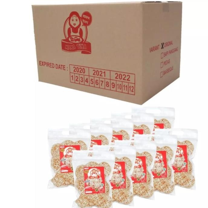 

TERBARU KERIPIK TEMPE MAMA TINA ORI 200GR 10 PCS !!!!!