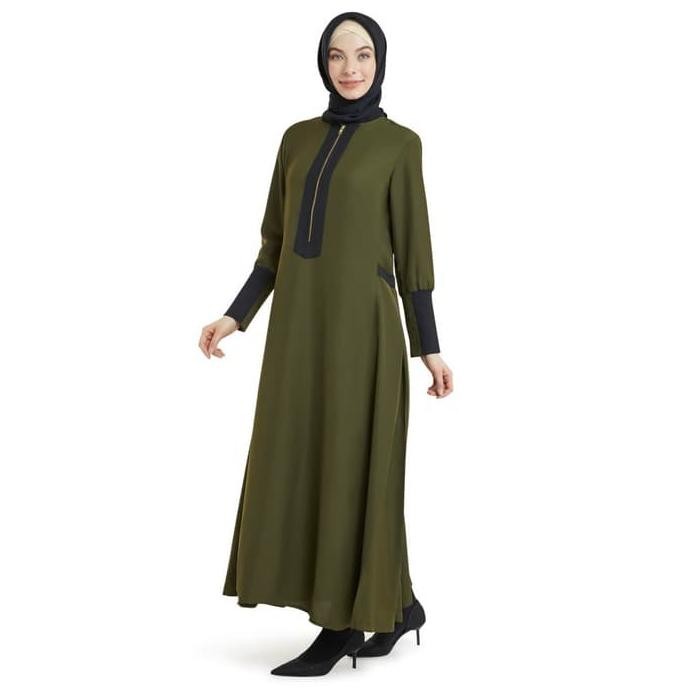 Dress Gamis Queenza - Gamis Wanita Muslimah Hafsoh Ribs Store_Sabila