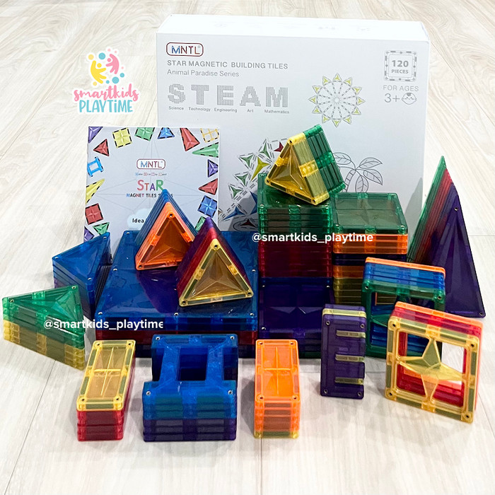 MNTL MAGNETIC TILES 120 PCS MAINAN EDUKASI ANAK