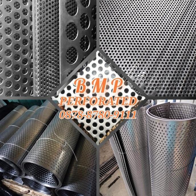 ready plat lubang / perforated besi tebel 1mm x 200mm x 200mm lubang 2,5mm