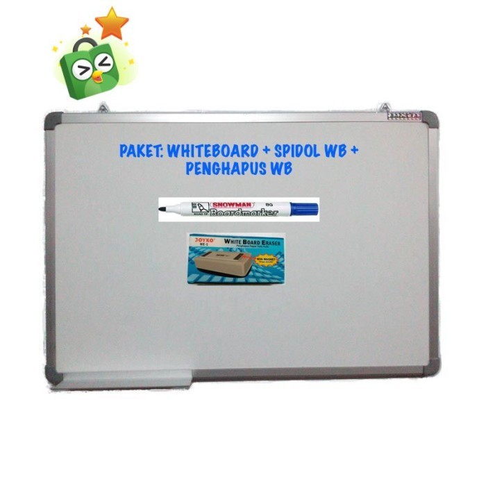 

PAKET WHITEBOARD MAGNETIC SAKANA 40X60 + SPIDOL WB + PENGHAPUS WB