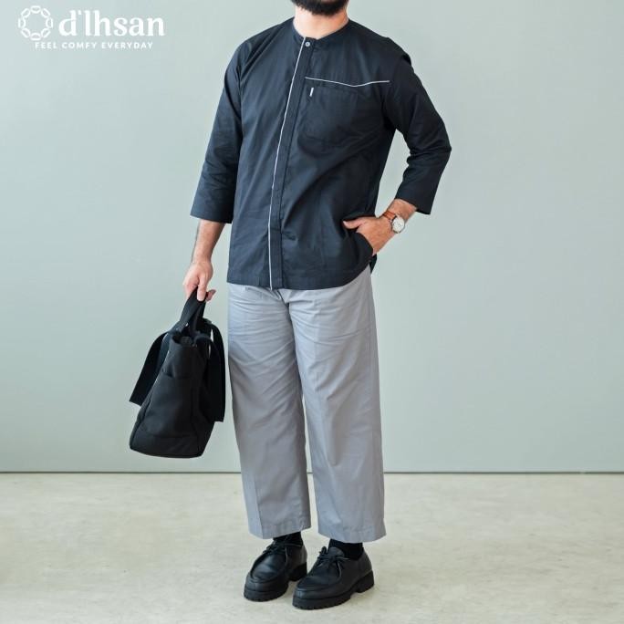 D'Ihsan Baju Koko Pria Lengan Panjang Baju Muslim Model Klasik Modif Store_Marudut