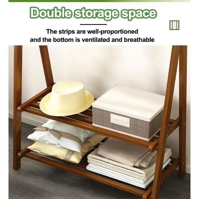 TERBARU  TRIANGLE STAND HANGER LIPAT/GANTUNGAN BAJU KAYU/RAK