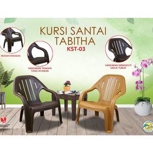 SET KURSI SANTAI ROTAN TABITHA KST KURSI OUTDOOR KURSI TERAS HITAM COKLAT TUA COKLAT