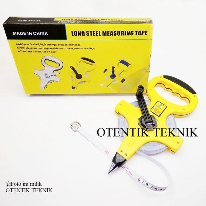 ready meteran tancap plat 100 meter - meteran tanah 100m besi - meteran rol