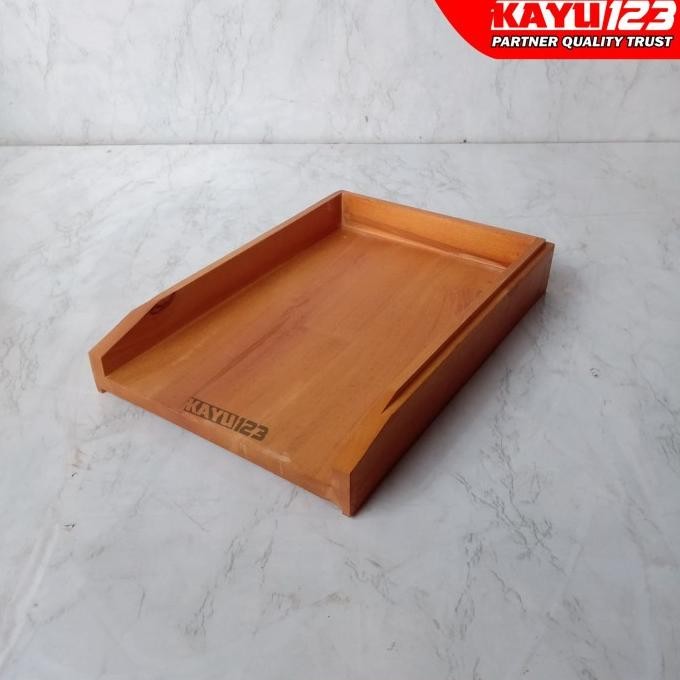 

Wooden Shelf Rak Tempat Penyimpanan Kertas A4/F4 BIsa Di Susun 34x25x6 CDS
