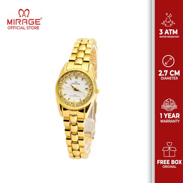 Jam Tangan Wanita Mirage Terlaris 1580L Gold Pp