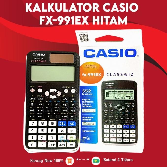 

Kalkulator Casio FX 991EX Blue Pink Hitam Black, Calculator Scientific Kalkulator Ilmiah Sekolah Kuliah Standar FX-991EX New Original Bergaransi Resmi