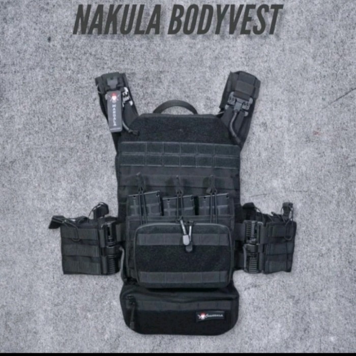 Body Vest Rompi Nakula Tactical Double Pelepas Cepat Hitam Terbaru
