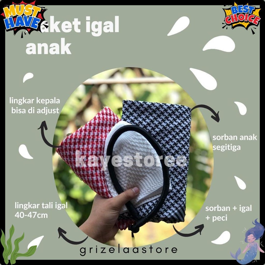 Sorban Anak/Paket Igal Anak/Sorban Anak Tk/Sd/Sorban Anak Terbaru Terlengkap Dan Termurah