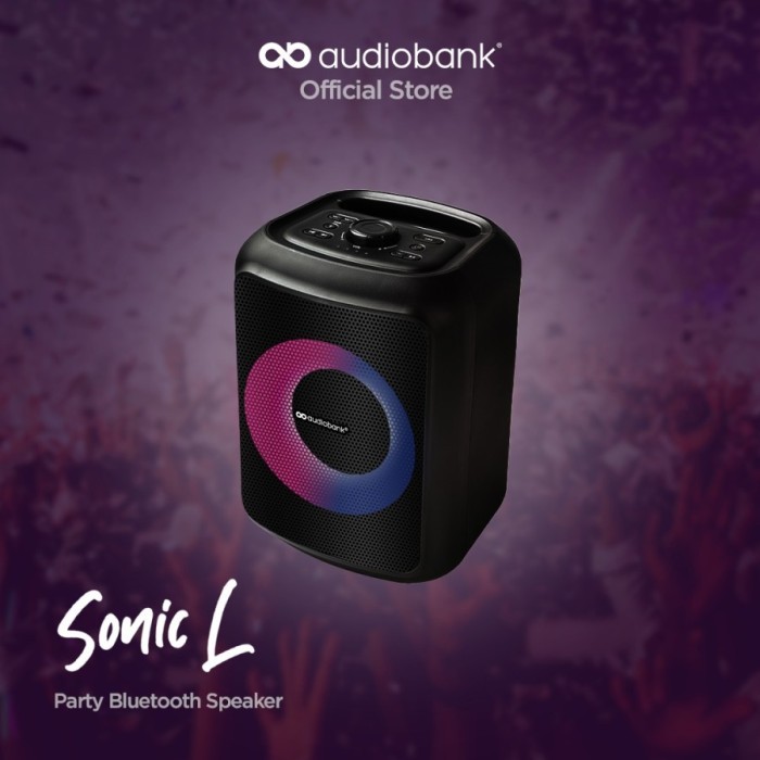 Audiobank Sonic L Speaker Aktif Bluetooth With AUX In Stereo 3.5mm jack MIC In 6.35mm Wired SonicL
