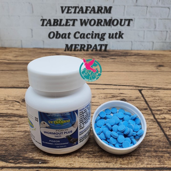 TABLET WORMOUT /OBAT CACING ISI 100 VETAFARM