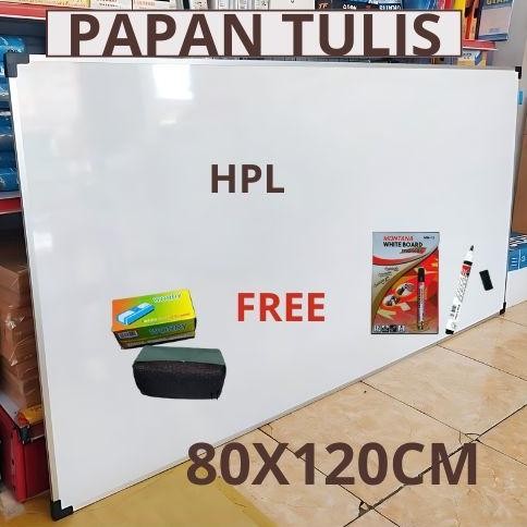 

Original Papan Tulis 80X120 Cm Whiteboard Besar Gratis Spidol Dan Penghapus Berkualitas