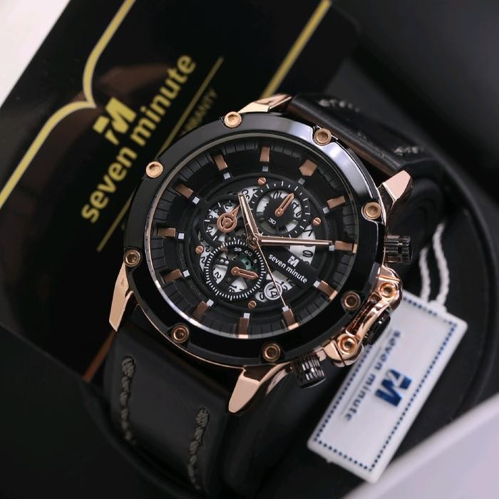 Seven Minute M730L Jam Tangan Pria Original Kulit Tanggal Sporty Tahan Air Watches