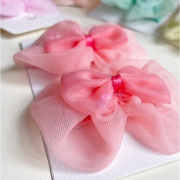 Jepit Rambut Korea Anak Perempuan Pita Jaring Aksesoris Hiasan Rambut