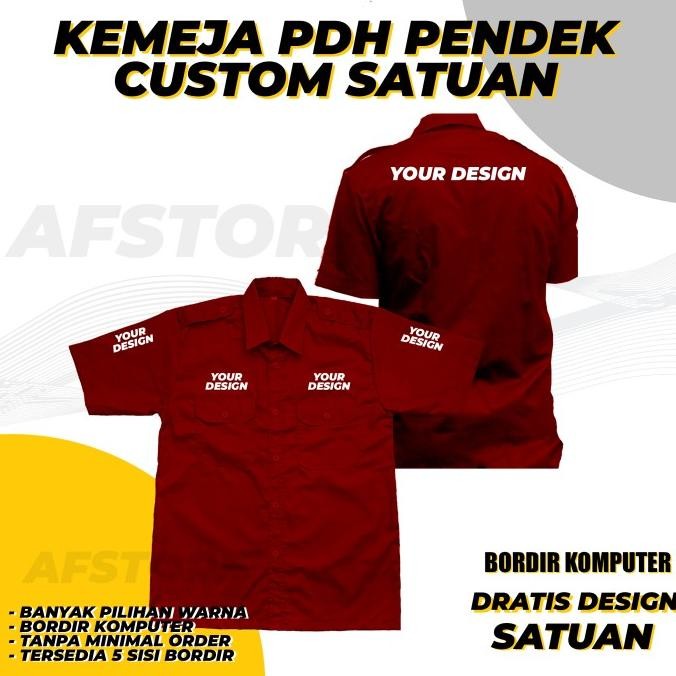 Kemeja Pdl Pria Wanita Bordir Custom Desain Logo Sendiri Satuan LAJ