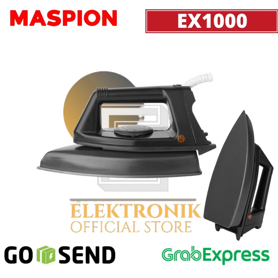MASPION SETRIKA EX-1000/EX1000/EX1000/EX 1000/EX-1000/EX 1000/MASPION SETRIKA LISTRIK HITAM/SETRIKA
