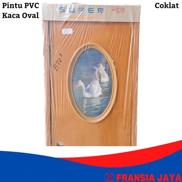 Pintu Pvc Kamar Mandi Kaca Oval Coklat Betaaleollshop