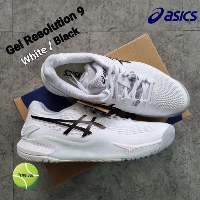 Terbaru Sepatu Tenis Asics Gel Resolution 9 White/Black Best Seller