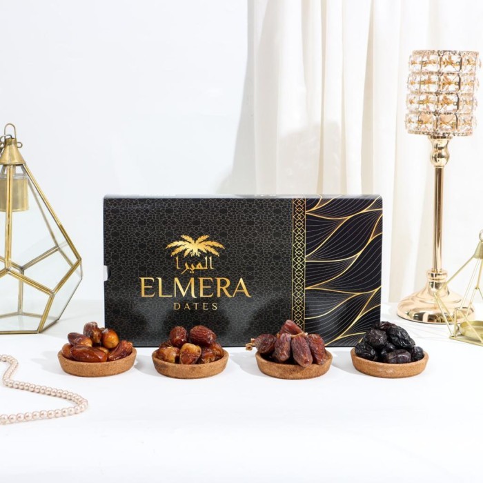 

Kurma Elmera 1kg box premium satu kemasan isi 4 macam kurma mix dates