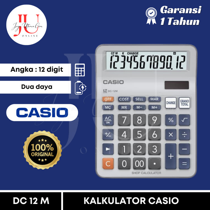 

Calculator Casio Dc-12M Kalkulator Toko Shop Desktop 12 Digits