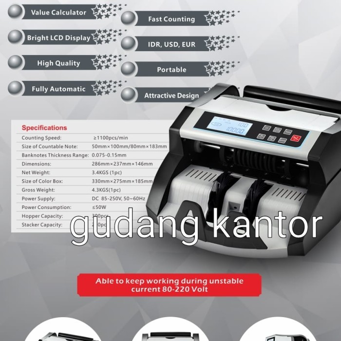 MESIN HITUNG UANG iNOTE BC-50 VM Display LCD / Money Counter 50VM