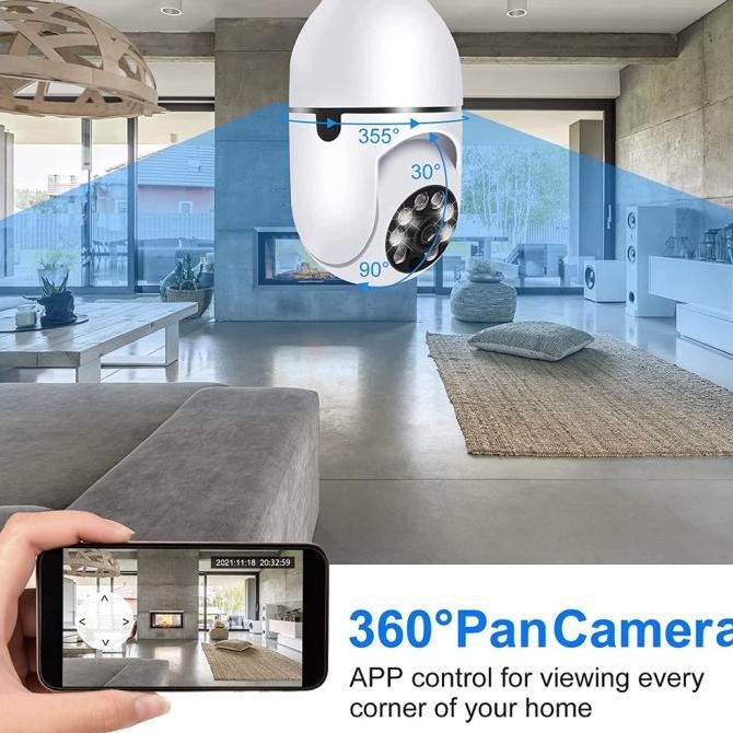 EYESEC CCTV KAMERA CCTV LAMPU BOHLAM IP CAMERA CCTV WIFI 3MP FULL HD