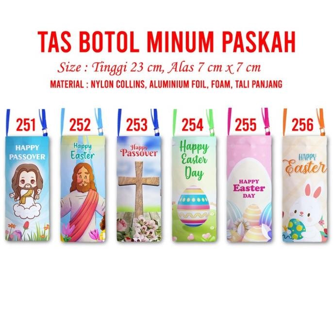 ___] Tas Botol Minum Seri Paskah Sarung Botol Minum Aneka Karakter Paskah Gereja Sekolah Bag