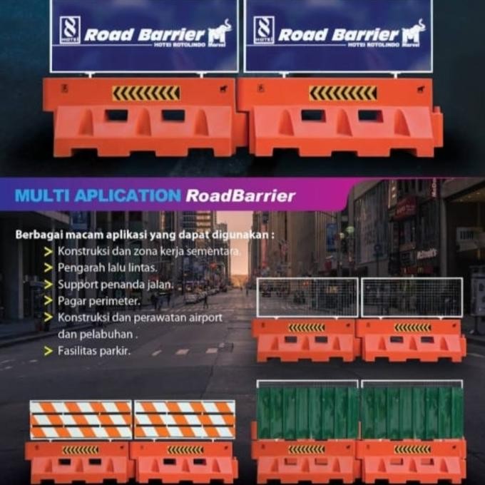 

Spesial Road Barrier Water Barrier 350 Liter Pembatas Jalan
