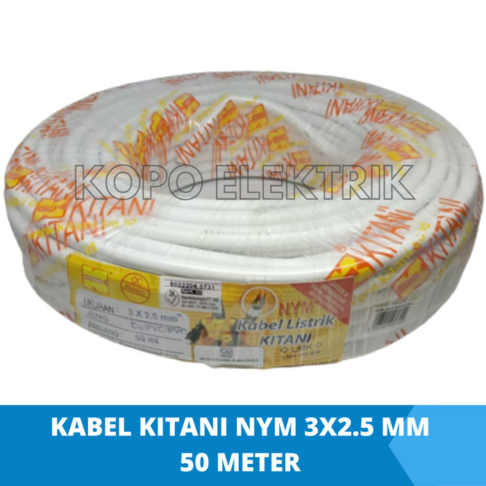 Kabel Listrik Kitani Nym 3X2.5 Mm 50 Meter