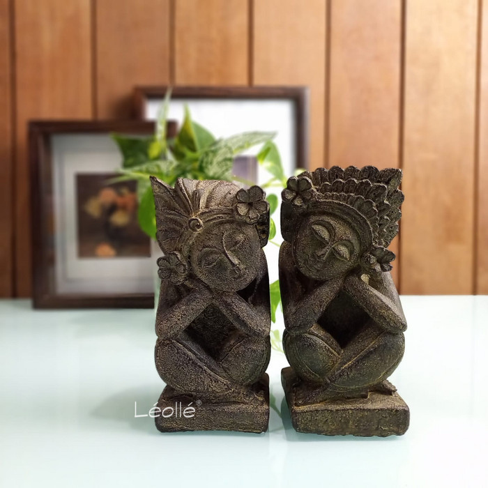 Kado Pernikahan Patung Pasangan Bali Batu Antik