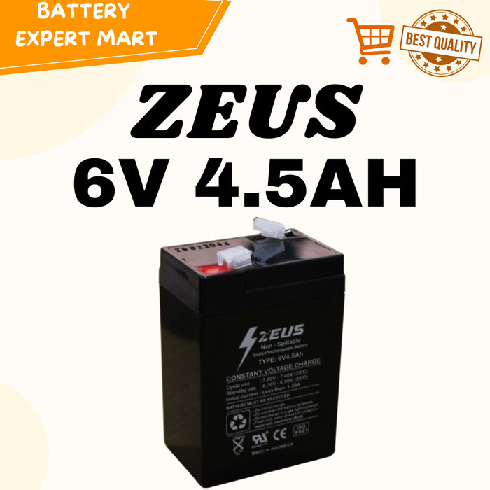 TERBARU AKI KERING VRLA ZEUS 6V 4.5AH 6V4.5AH BATERAI TIMBANGAN DIGITAL KODE 410
