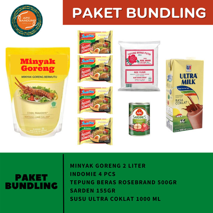 

Bettifer Bundling - Minyak Goreng 2 Lt + Indomie + Tepung Beras + Sarden + Susu
