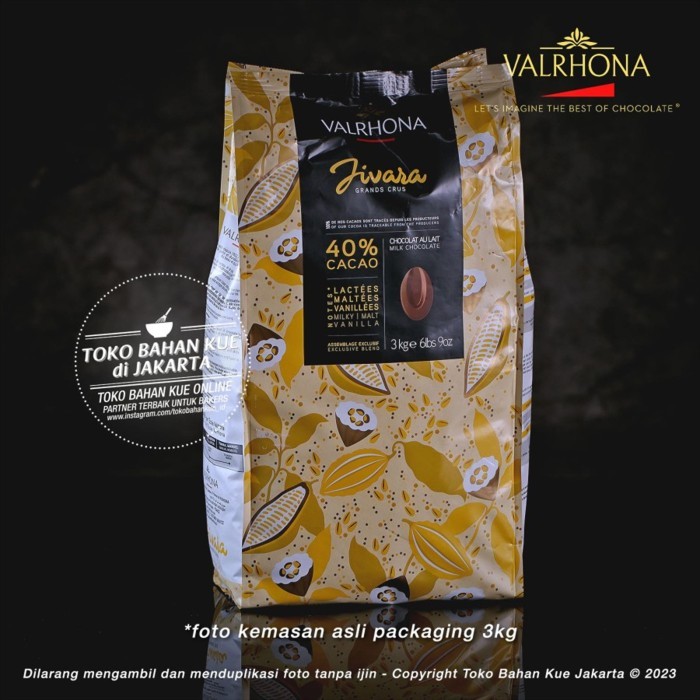 

Valrhona JIVARA 40% Milk Chocolate 1kg Milk Couverture Coklat Susu