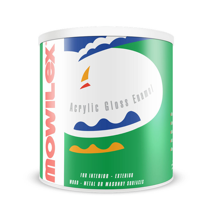 MOWILEX ACRYLIC GLOSS ENAMEL PUTIH 1L