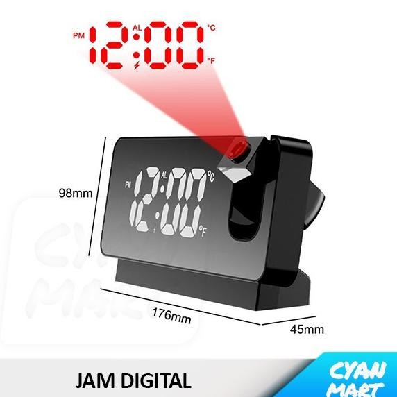 

Jam Meja Unik Proyektor Desk Clock Digital LED Alarm Projection 180 L21N